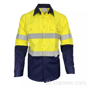 Koszula do pracy w zakresie bezpieczeństwa z długim rękawem z taśmą odblaskową